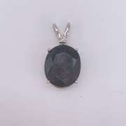 Large Sapphire & Diamond Pendant in Solid Gold