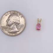 14kt Gold, Pink Sapphire, & Diamond Pendant