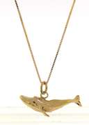 Playful 14kt YG Whale Charm Necklace
