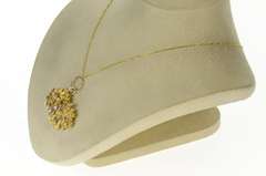 18K Yellow Gold 0.30 Ctw Abstract Grooved Textured Diamond Pendant