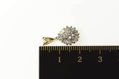 10K Yellow Gold Pear Classic Diamond Cluster Statement Pendant