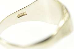 14K White Gold Masonic Compass Square Art Deco Men's Ring