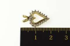 10K Yellow Gold Classic Diamond Heart Love Symbol Pendant