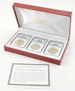 (3) MS63, 64, 65 1923 Peace Silver Dollar Prestige Set - Graded NGC