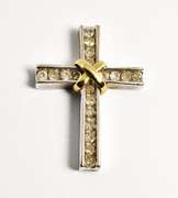 Sweet White Gold Diamond Cross