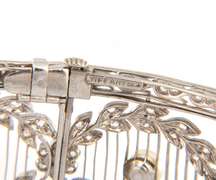 Antique Tiffany & Co Belle Epoque Circa 1900's Pearl and Diamond Necklace, Platinum