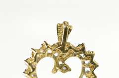 10K Yellow Gold Diamond Inset Curvy Wavy Heart Love Pendant