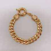 Fancy Italian Made 18kt Gold Plated Greek Key Design Bracelet