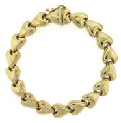 Incredible Yellow Gold Puffed Heart Bracelet