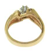 Charming Yellow Golod Diamond Bypass Engagement Ring