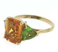 Favorite Yellow Gold Citrine and Peridot Ring