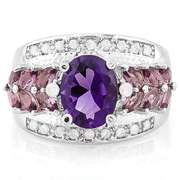 FASCINATING! CREATED AMETHYST STERLING SILVER RING
