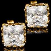 WHITE ZIRCONFASHION GERMAN SILVER STUD EARRING