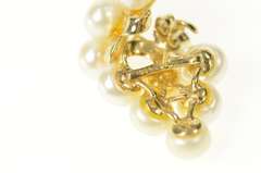 14K Yellow Gold Retro Pearl Cluster Grape Bunch Earrings
