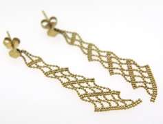 Gorgeous Yellow Gold Beads Dangle Earrings