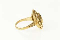 14K Yellow Gold Natural Opal Diamond Halo Victorian Cocktail Ring