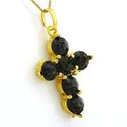 FLOWER CUT SHAPE DARK GREEN COLOR STONE GERMAN SILVER PENDANT CHARM