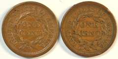 High grade 1850 & 1855 Braided Hair Large Cents