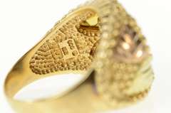 10K Yellow Gold Black Onyx Men's Patriotic Eagle Textured Ring