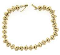 Powerful Yellow Gold Puffed Heart Bracelet