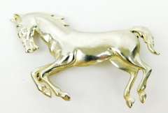 Vintage Sterling Silver Galloping Horse Brooch