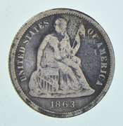 1863 Seated Liberty Dime