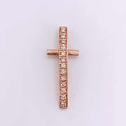 14kt Rose Gold & Diamond Cross Pendant