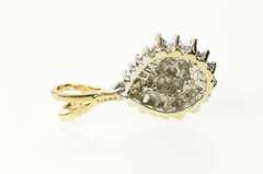 10K Yellow Gold Pear Classic Diamond Cluster Statement Pendant