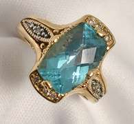 Fashionable Blue Topaz Ring