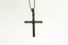 Sterling Silver Spinel Cross Wit Italian Chain