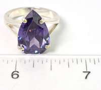 Chunky Crystal Ring in Sterling Silver