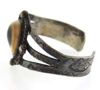 Vintage Sterling Silver Gemstone Cuff Bangle