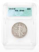 EF40 1919-D Walking Liberty Half Dollar - Graded ICG