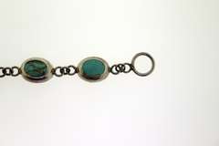 vintage Sterling Silver Turquoise Link Bracelet