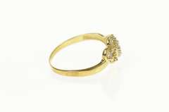 10K Yellow Gold Two Tone Pave Diamond Heart Love Promise Ring