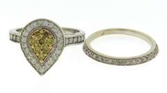 Incredible White Gold Fancy Yellow Diamond Wedding Set