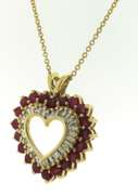 Charming Ruby and Diamond Pendant on Chain