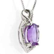1.50 CT AMETHYST & DIAMOND STERLING SILVER PENDANT