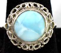Chic Larimar Ring in Sterling Silver