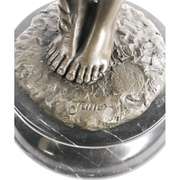 Nude Girl Bending Bronze Figurine