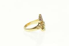 10K Yellow Gold Diamond Inset Black Hills Leaf Statement Ring