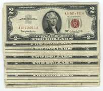 22 Nicer Series of 1963 $2 Red Seal Notes