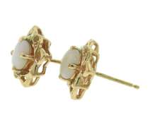 Lovely Yellow Gold Opal Earrings