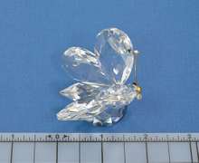Vintage Swarovski Crystal Butterfly Figurine With Black Eyes and Gold Plated Antenna