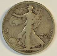 Scarce 1916 Walking Liberty Half Dollar in Fine