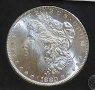 1880-S Morgan Dol PCS Cert Unc.  Exceptional luster and strike.