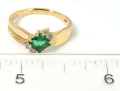 Vibrant Green Spinel & Diamond Ring in 14KT Yellow Gold