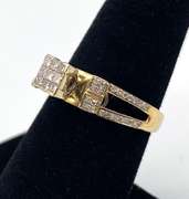 Radiant 10kt Yellow Gold Diamond Cluster Ring
