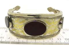 Turkmen Antique Silver Bracelet with Carnelians