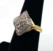 14kt Yellow Gold Diamond Cluster Ring